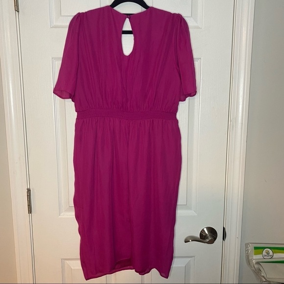 ASOS Maternity Pink Cinched Waist Midi Dress Size 8 - Picture 2 of 5